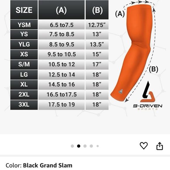 B Driven Youth Large Black/white/gray compression sleeve - Picture 10 of 11